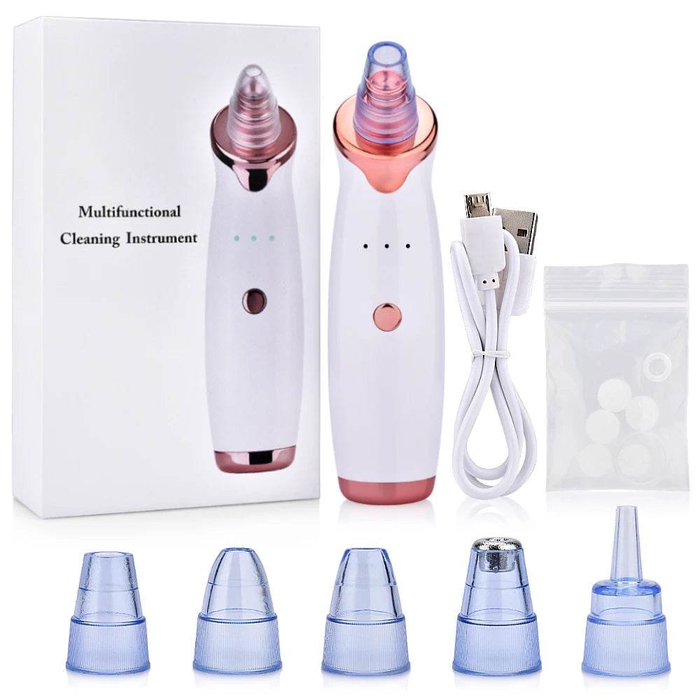 Electric Facial Blackhead Remover Vacuum Pore Cleaner Acne Cleanser Black Spots Removal Face Nose Deep Facial Cleaning Tools